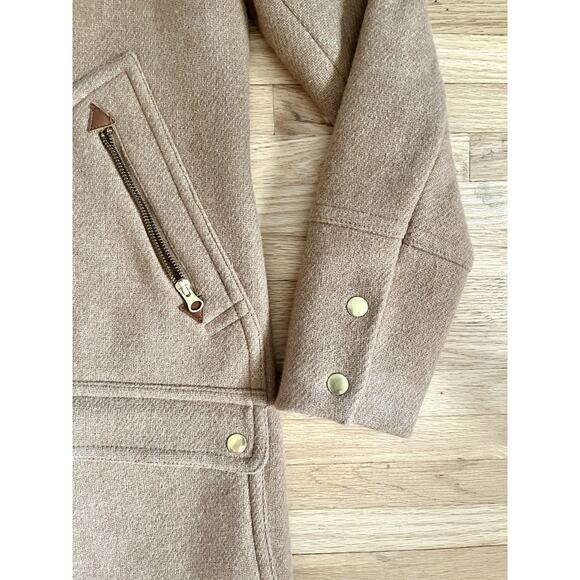 NEW J.Crew Size 2 Chateau Parka Coat Italian Stadium Cloth Wool Camel NWT - Picture 4 of 10